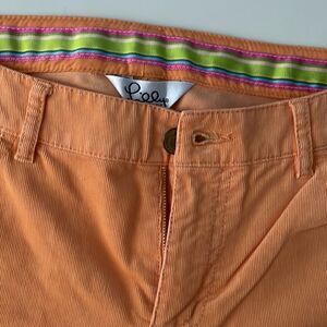 Lilly Pulitzer Faye Sz 4 Orange Corduroy Flare Leg Pant